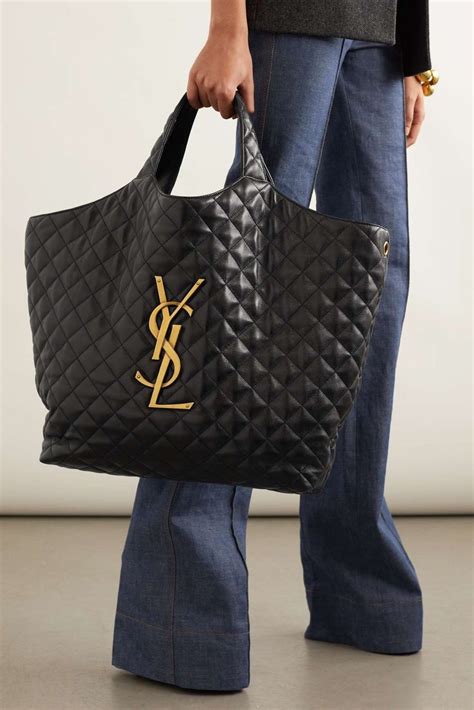 ysl coated canvas tote bag|YSL large quilted tote bag.